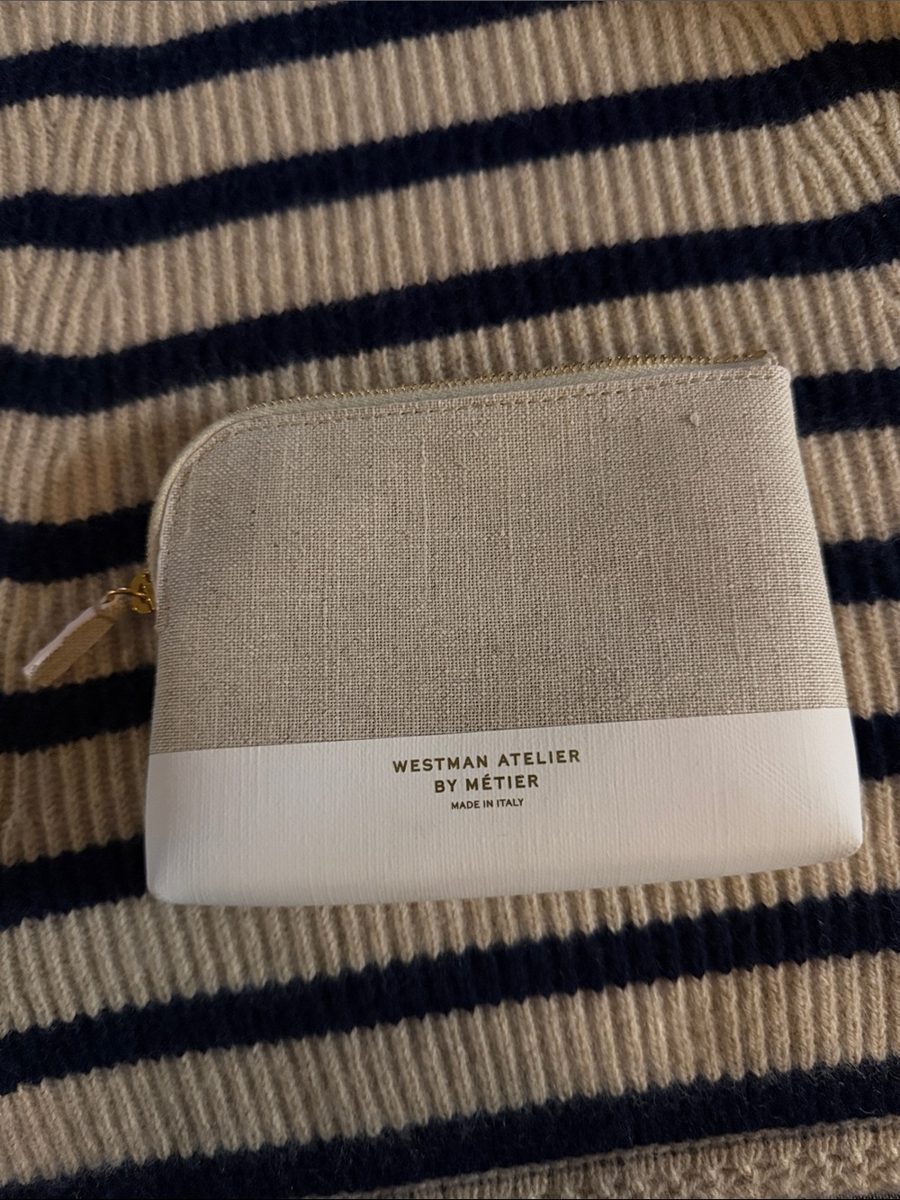 Westman Atelier Two-Tone Beige and White Zip Pouch